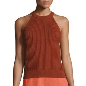 THEORY Waxson Rib Tank Sweater, Red